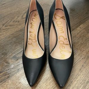 Sam Edelman Hazel Pointed Toe Heel, Black Leather